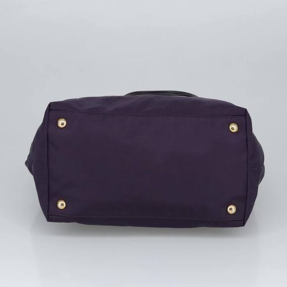 Prada Hand Bag Nylon Purple Gold Auth #155934P31B - Picture 5 of 15